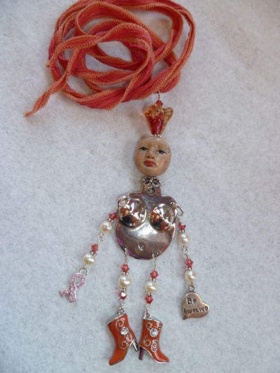 Breast Cancer Awareness Doll Necklace